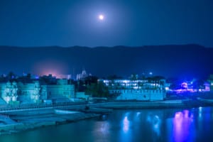 Holy Pushkar Lake at night, Rajasthan, India